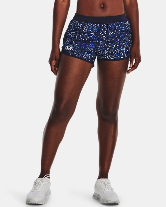 Women's UA Fly-By 2.0 Printed Shorts, Navy, pdpMainDesktop image number 0